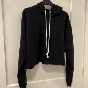 Black, crop top hoodie
